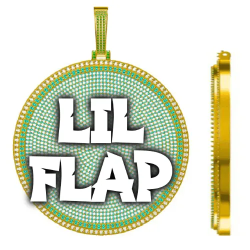 CUSTOM LETTER NECKLACE 3D BIG DISC sold by The GUU Shop