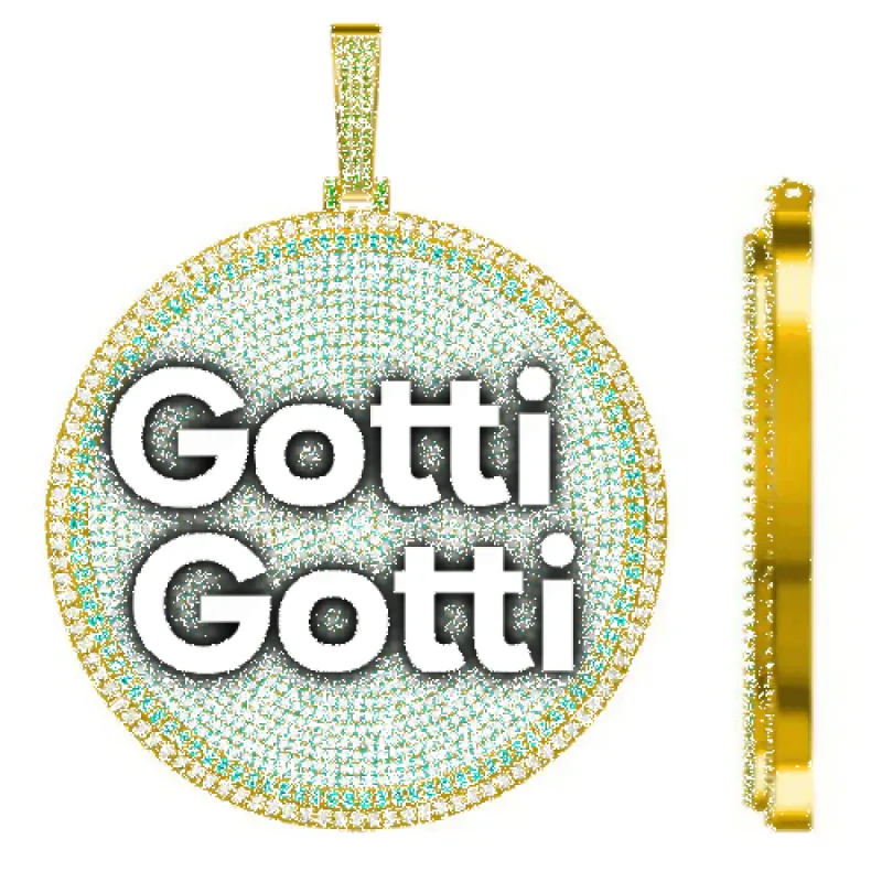 CUSTOM LETTER NECKLACE 3D BIG DISC sold by The GUU Shop