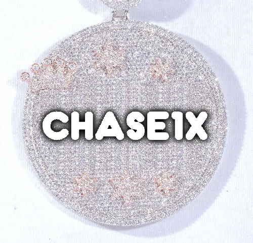 CUSTOM LETTER NECKLACE 3D BIG CROWN DISC sold by The GUU Shop