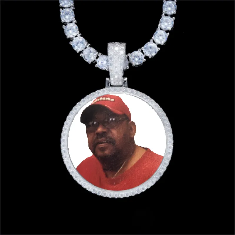 925S & VVS Moissanite 3D Circle Custom Picture Pendant sold by The GUU Shop