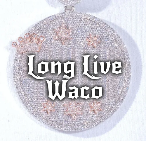 CUSTOM LETTER NECKLACE 3D BIG CROWN DISC sold by The GUU Shop