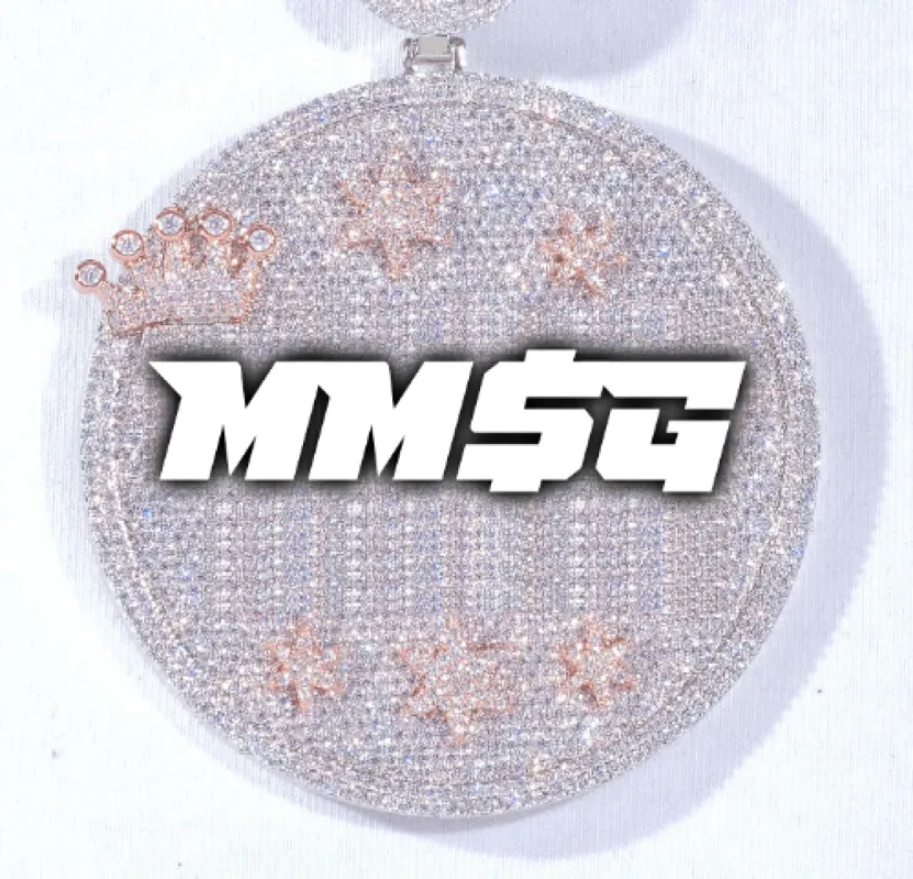 CUSTOM LETTER NECKLACE 3D BIG CROWN DISC made by The GUU Shop