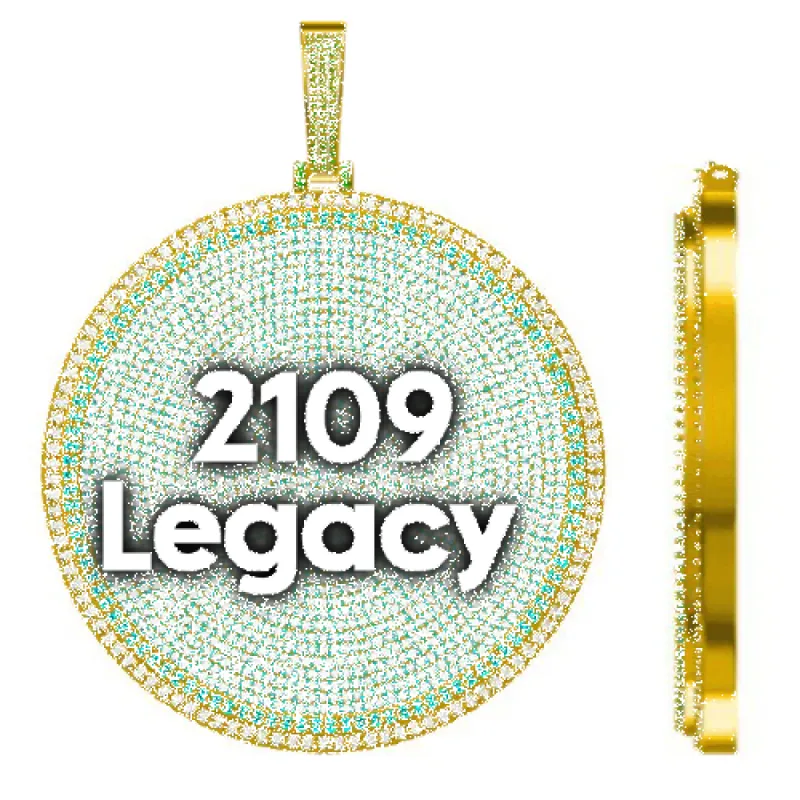 CUSTOM LETTER NECKLACE 3D BIG DISC sold by The GUU Shop