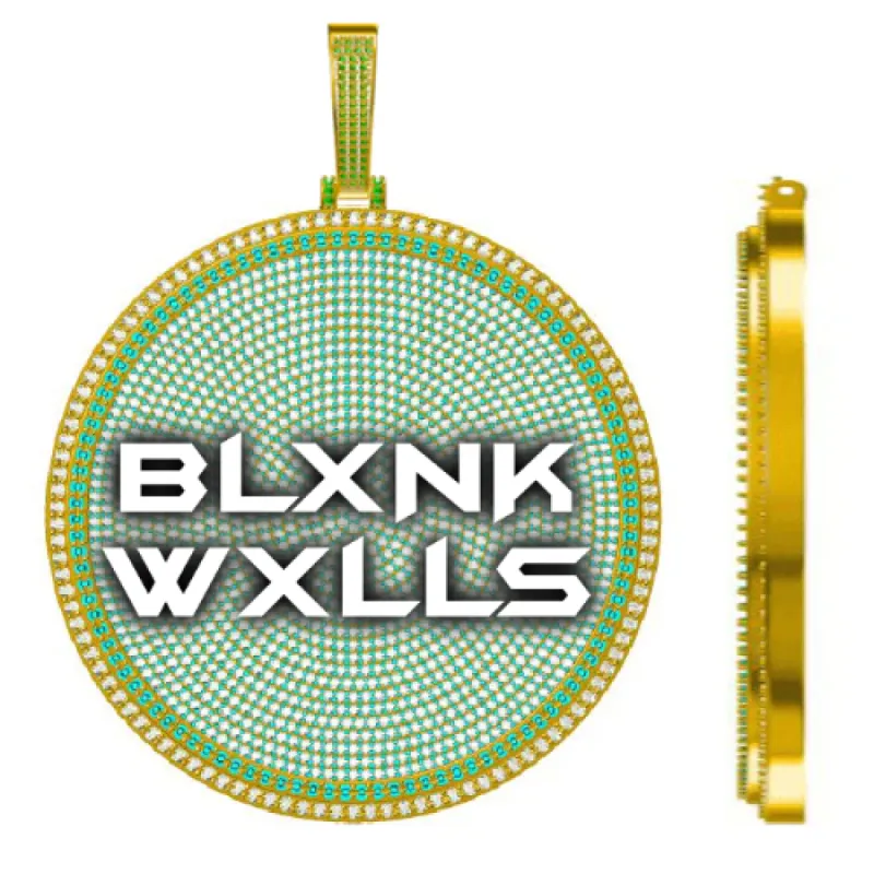 CUSTOM LETTER NECKLACE 3D BIG DISC sold by The GUU Shop