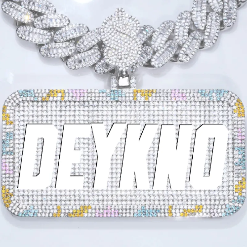 CUSTOM LETTER NECKLACE 3D COLORFUL SQUARE sold by The GUU Shop