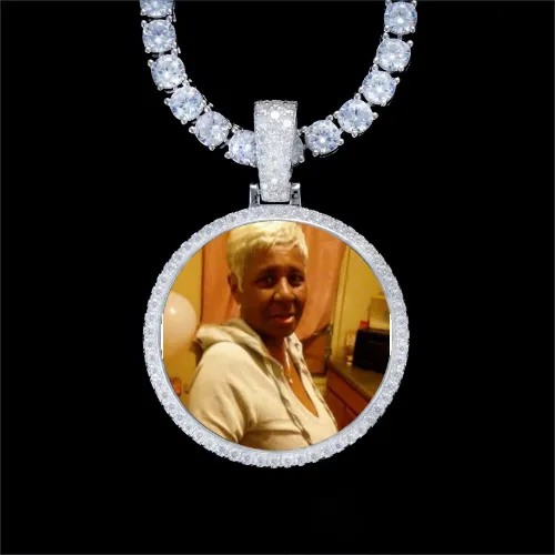 925S & VVS Moissanite 3D Circle Custom Picture Pendant sold by The GUU Shop