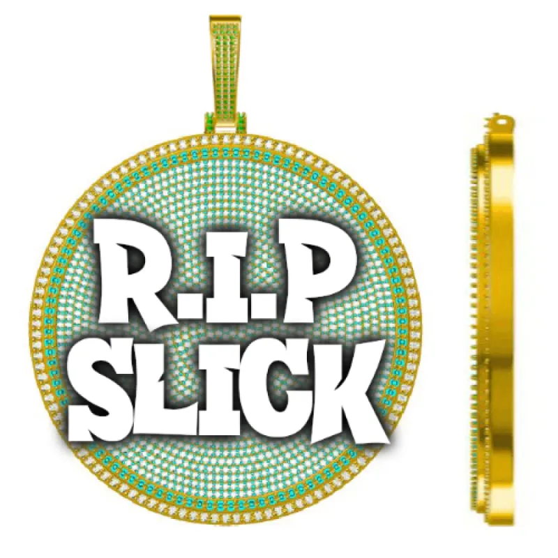 CUSTOM LETTER NECKLACE 3D BIG DISC sold by The GUU Shop