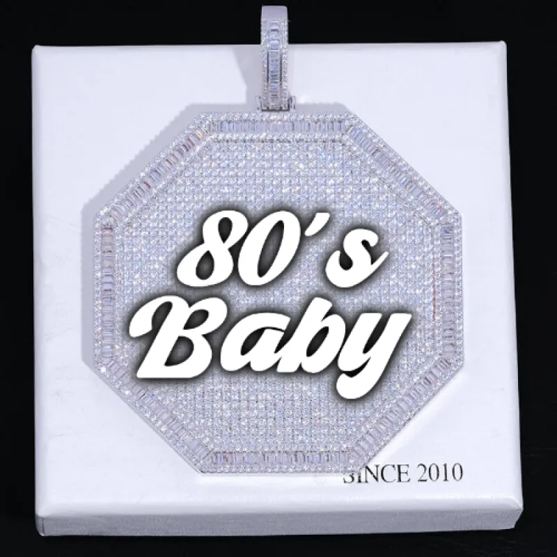 CUSTOM LETTER NECKLACE 3D BIG OCTAGON made by The GUU Shop