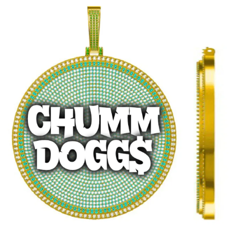 CUSTOM LETTER NECKLACE 3D BIG DISC sold by The GUU Shop