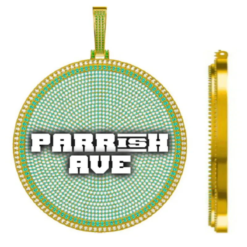 CUSTOM LETTER NECKLACE 3D BIG DISC made by The GUU Shop