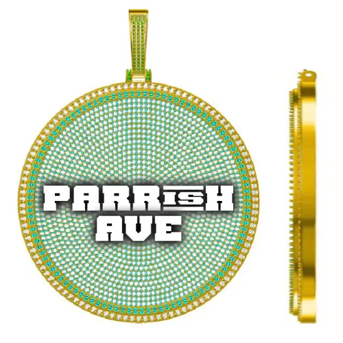 CUSTOM LETTER NECKLACE 3D BIG DISC sold by The GUU Shop