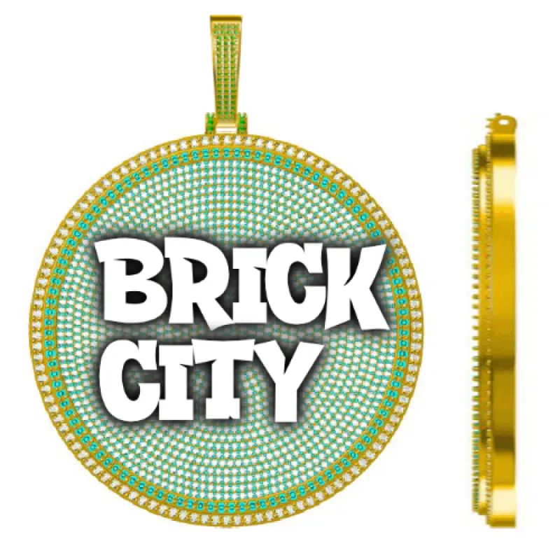 CUSTOM LETTER NECKLACE 3D BIG DISC sold by The GUU Shop