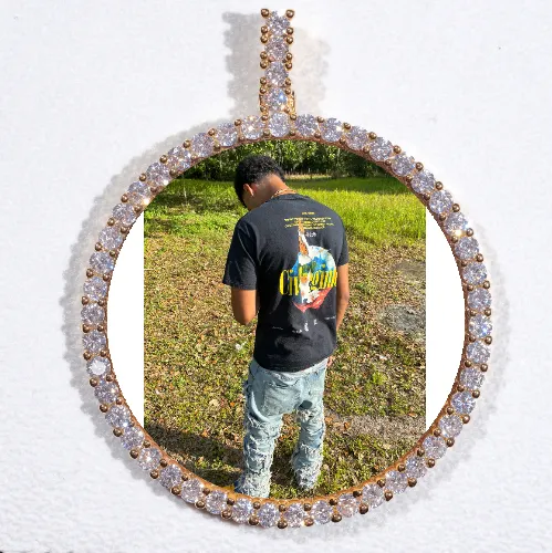 LARGE 3D CIRCLE CUSTOM PICTURE PENDANT sold by The GUU Shop