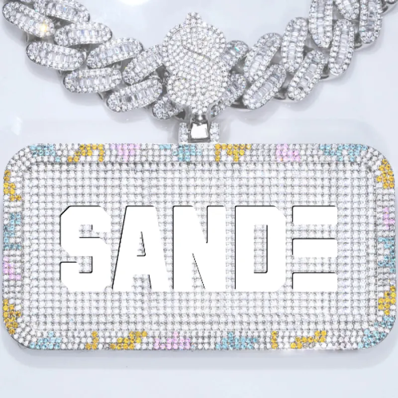 CUSTOM LETTER NECKLACE 3D COLORFUL SQUARE sold by The GUU Shop