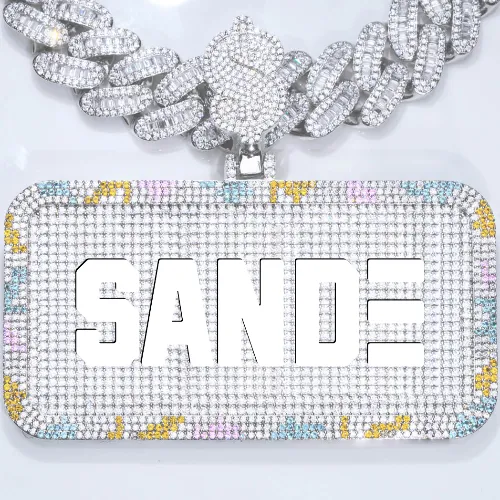 CUSTOM LETTER NECKLACE 3D COLORFUL SQUARE sold by The GUU Shop