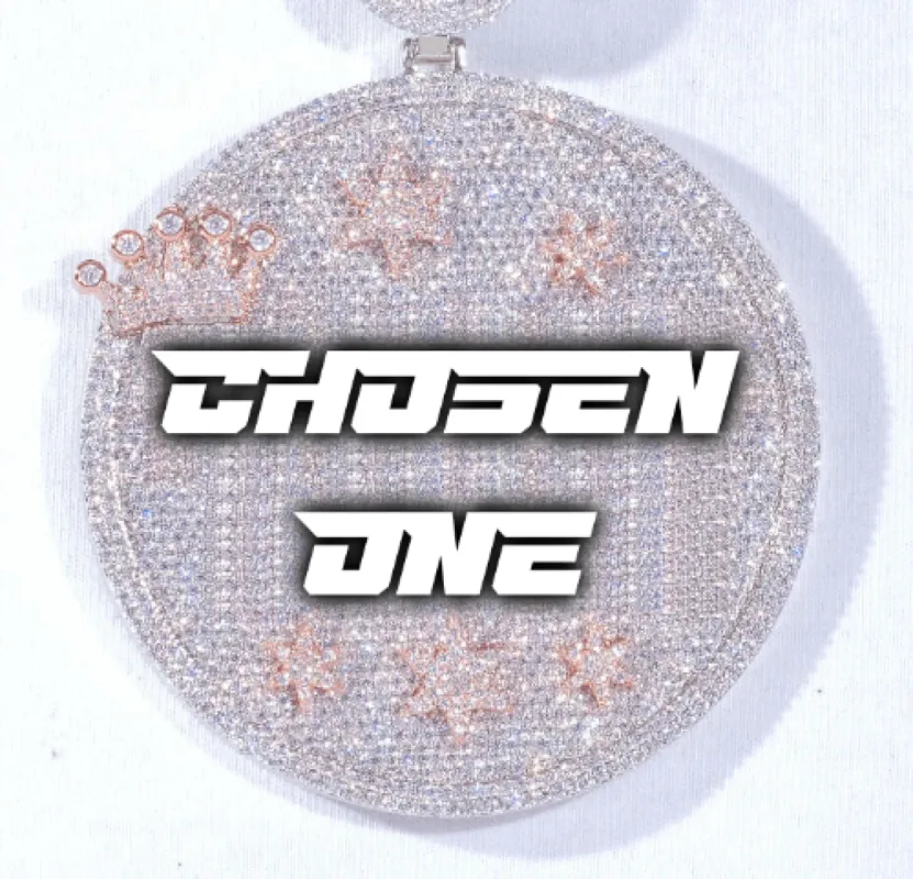 CUSTOM LETTER NECKLACE 3D BIG CROWN DISC sold by The GUU Shop