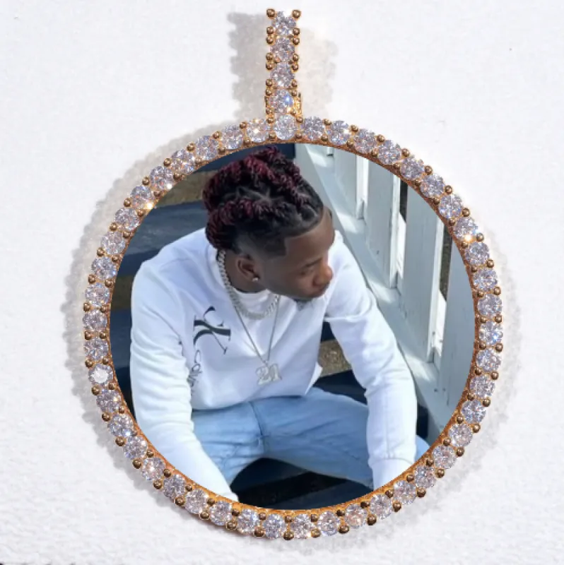 LARGE 3D CIRCLE CUSTOM PICTURE PENDANT sold by The GUU Shop