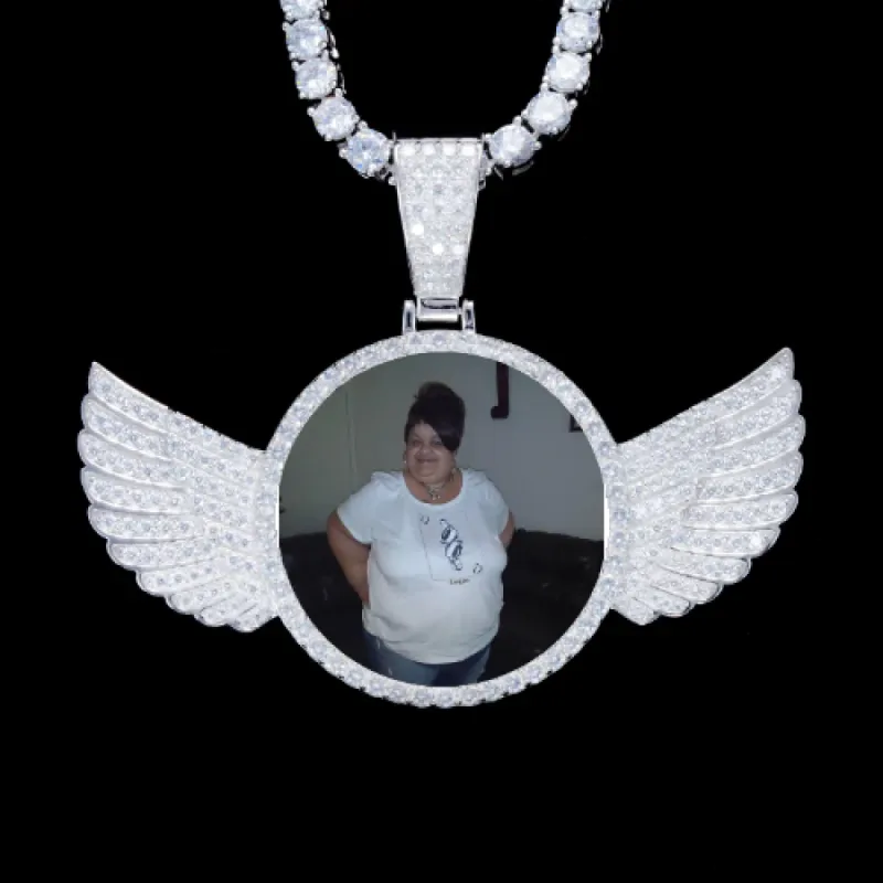 925S & VVS Moissanite 3D Wing Custom Picture Pendant sold by The GUU Shop