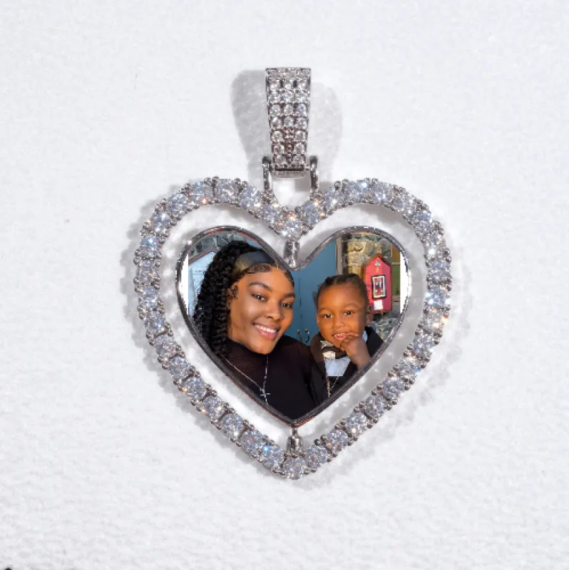 3D Spinning 2-Faced Heart Custom Picture Pendant sold by The GUU Shop