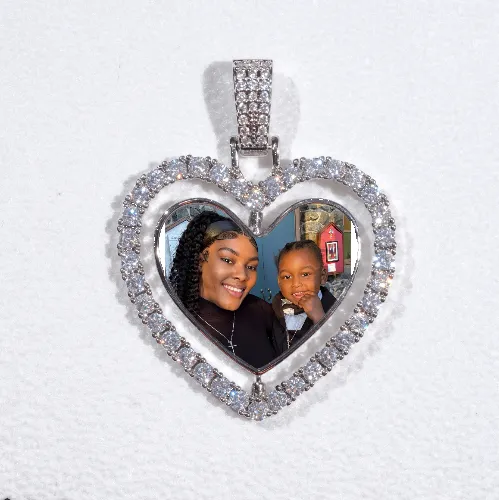 3D Spinning 2-Faced Heart Custom Picture Pendant sold by The GUU Shop