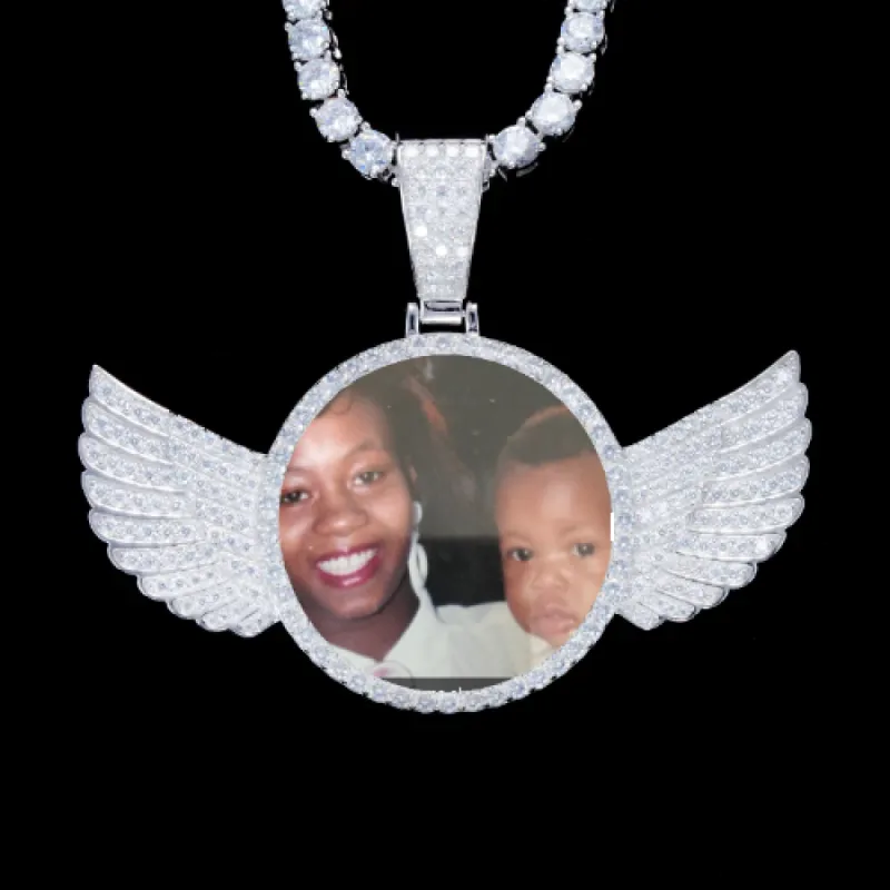 925S & VVS Moissanite 3D Wing Custom Picture Pendant sold by The GUU Shop