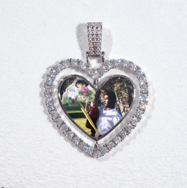 3D Spinning 2-Faced Heart Custom Picture Pendant sold by The GUU Shop