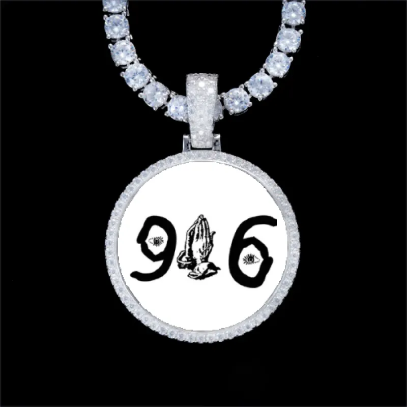 925S & VVS Moissanite 3D Circle Custom Picture Pendant sold by The GUU Shop