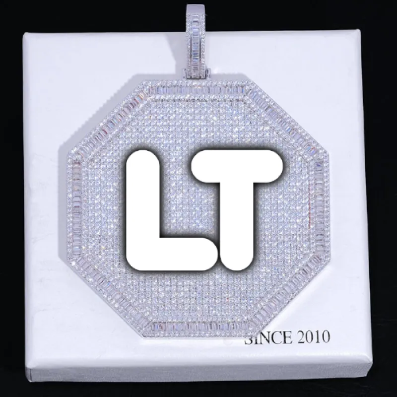 CUSTOM LETTER NECKLACE 3D BIG OCTAGON sold by The GUU Shop