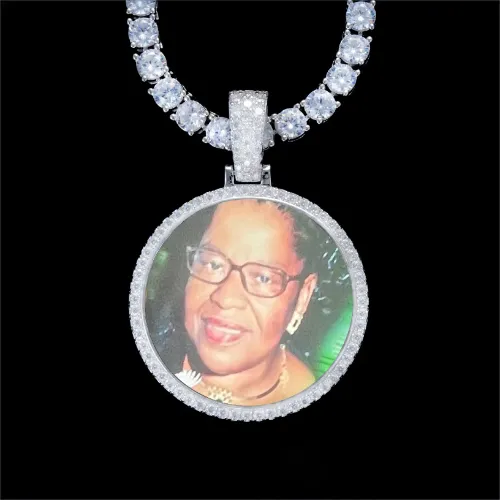 925S & VVS Moissanite 3D Circle Custom Picture Pendant sold by The GUU Shop