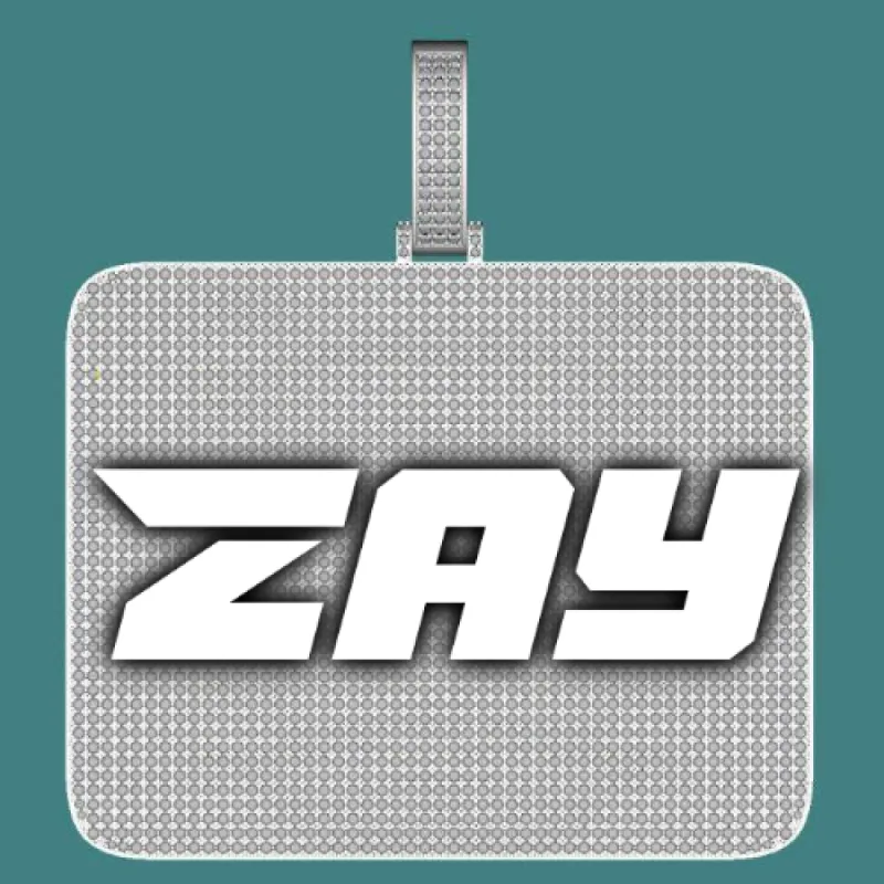 CUSTOM LETTER NECKLACE 3D BIG SQUARE sold by The GUU Shop