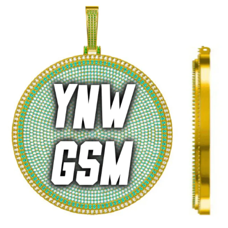 CUSTOM LETTER NECKLACE 3D BIG DISC sold by The GUU Shop