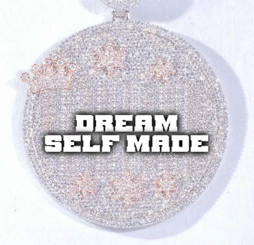 CUSTOM LETTER NECKLACE 3D BIG CROWN DISC made by The GUU Shop