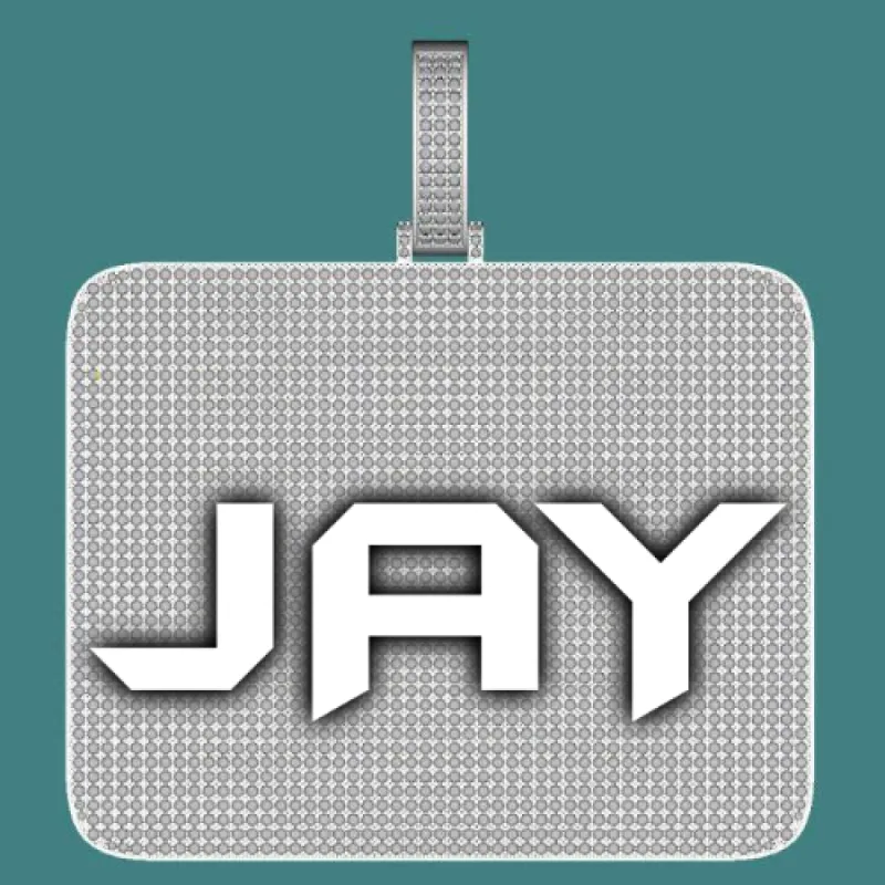 CUSTOM LETTER NECKLACE 3D BIG SQUARE sold by The GUU Shop