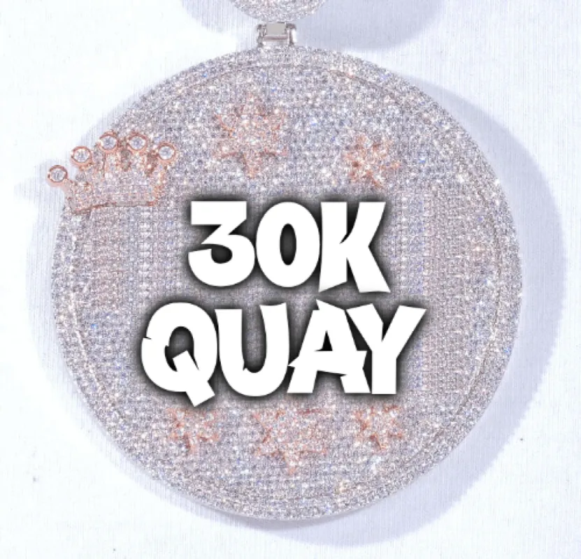 CUSTOM LETTER NECKLACE 3D BIG CROWN DISC sold by The GUU Shop