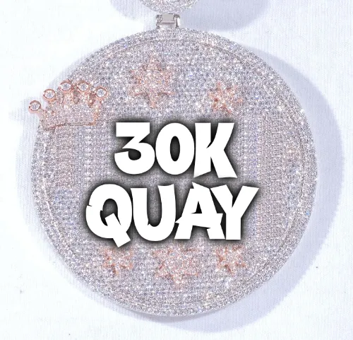 CUSTOM LETTER NECKLACE 3D BIG CROWN DISC sold by The GUU Shop