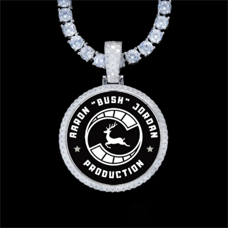 925S & VVS Moissanite 3D Circle Custom Picture Pendant sold by The GUU Shop