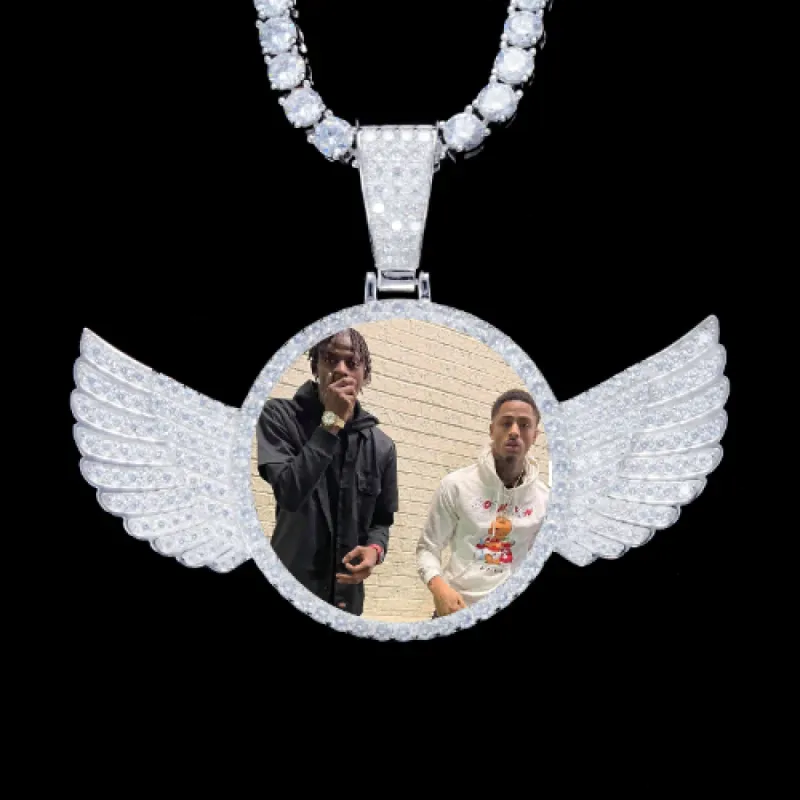925S & VVS Moissanite 3D Wing Custom Picture Pendant sold by The GUU Shop