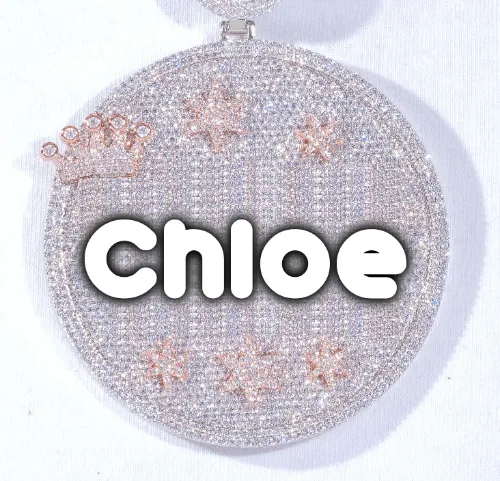 CUSTOM LETTER NECKLACE 3D BIG CROWN DISC sold by The GUU Shop