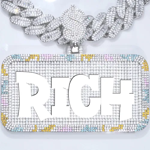 CUSTOM LETTER NECKLACE 3D COLORFUL SQUARE sold by The GUU Shop