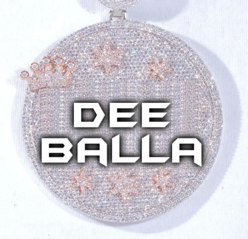 CUSTOM LETTER NECKLACE 3D BIG CROWN DISC sold by The GUU Shop