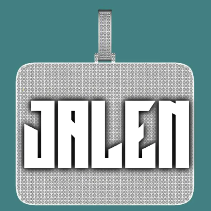 CUSTOM LETTER NECKLACE 3D BIG SQUARE sold by The GUU Shop