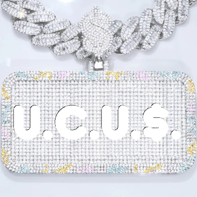 CUSTOM LETTER NECKLACE 3D COLORFUL SQUARE sold by The GUU Shop