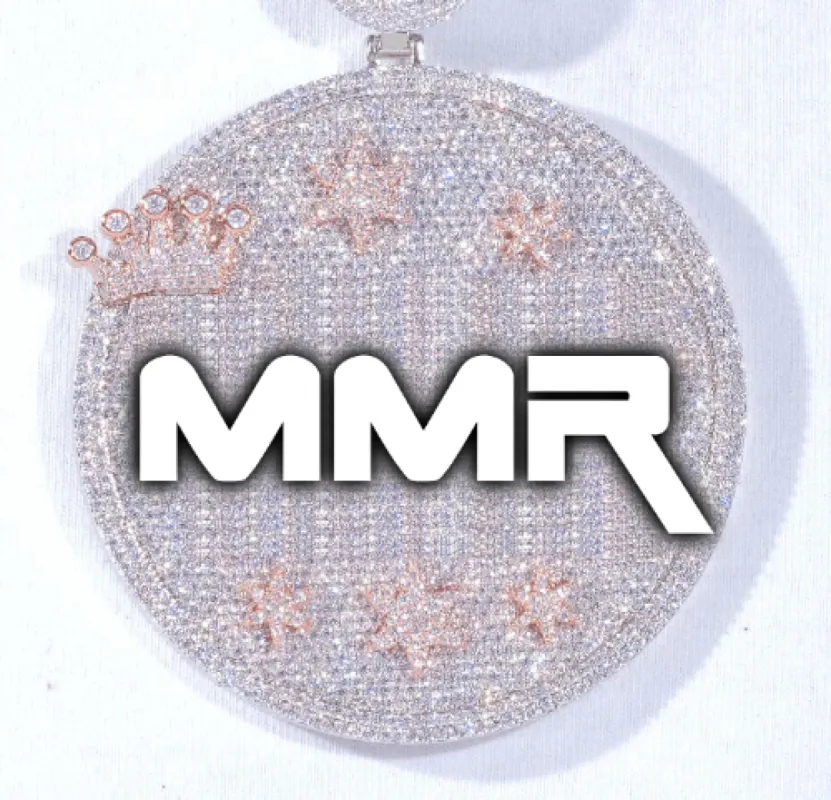 CUSTOM LETTER NECKLACE 3D BIG CROWN DISC sold by The GUU Shop