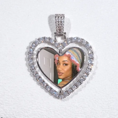 3D Spinning 2-Faced Heart Custom Picture Pendant sold by The GUU Shop