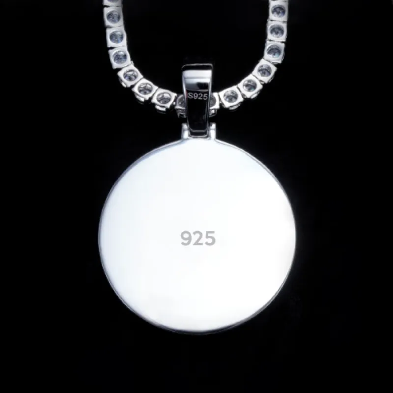 925S & VVS Moissanite 3D Circle Custom Picture Pendant sold by The GUU Shop