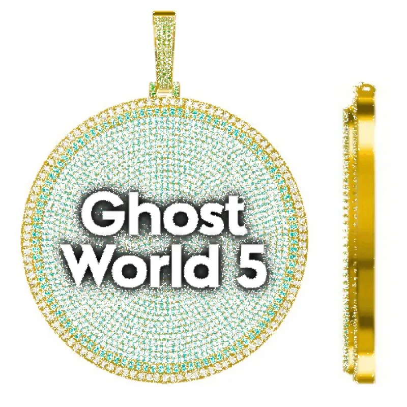 CUSTOM LETTER NECKLACE 3D BIG DISC sold by The GUU Shop