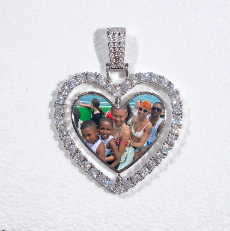 3D Spinning 2-Faced Heart Custom Picture Pendant sold by The GUU Shop