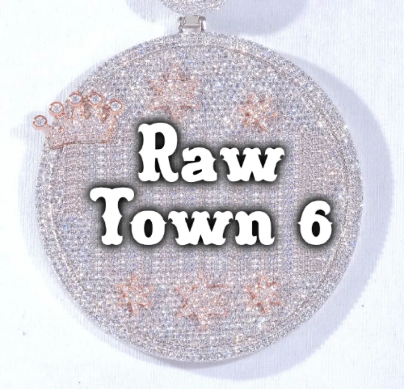 CUSTOM LETTER NECKLACE 3D BIG CROWN DISC sold by The GUU Shop