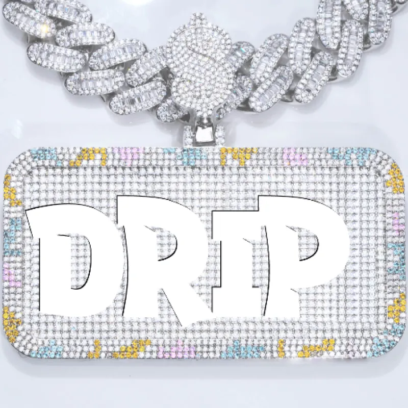 CUSTOM LETTER NECKLACE 3D COLORFUL SQUARE made by The GUU Shop