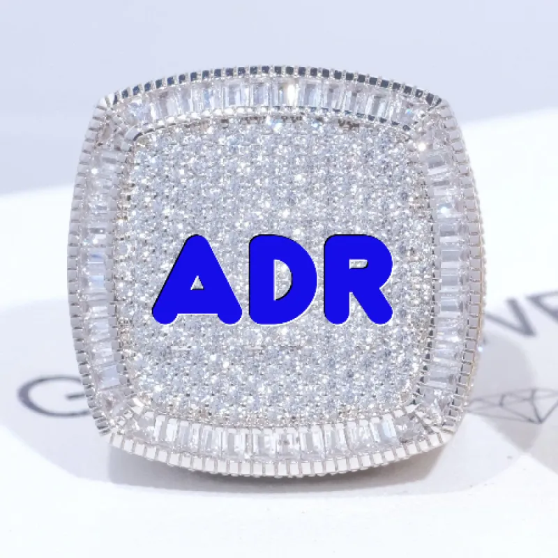 CUSTOM LETTER 3D ICED RING sold by The GUU Shop